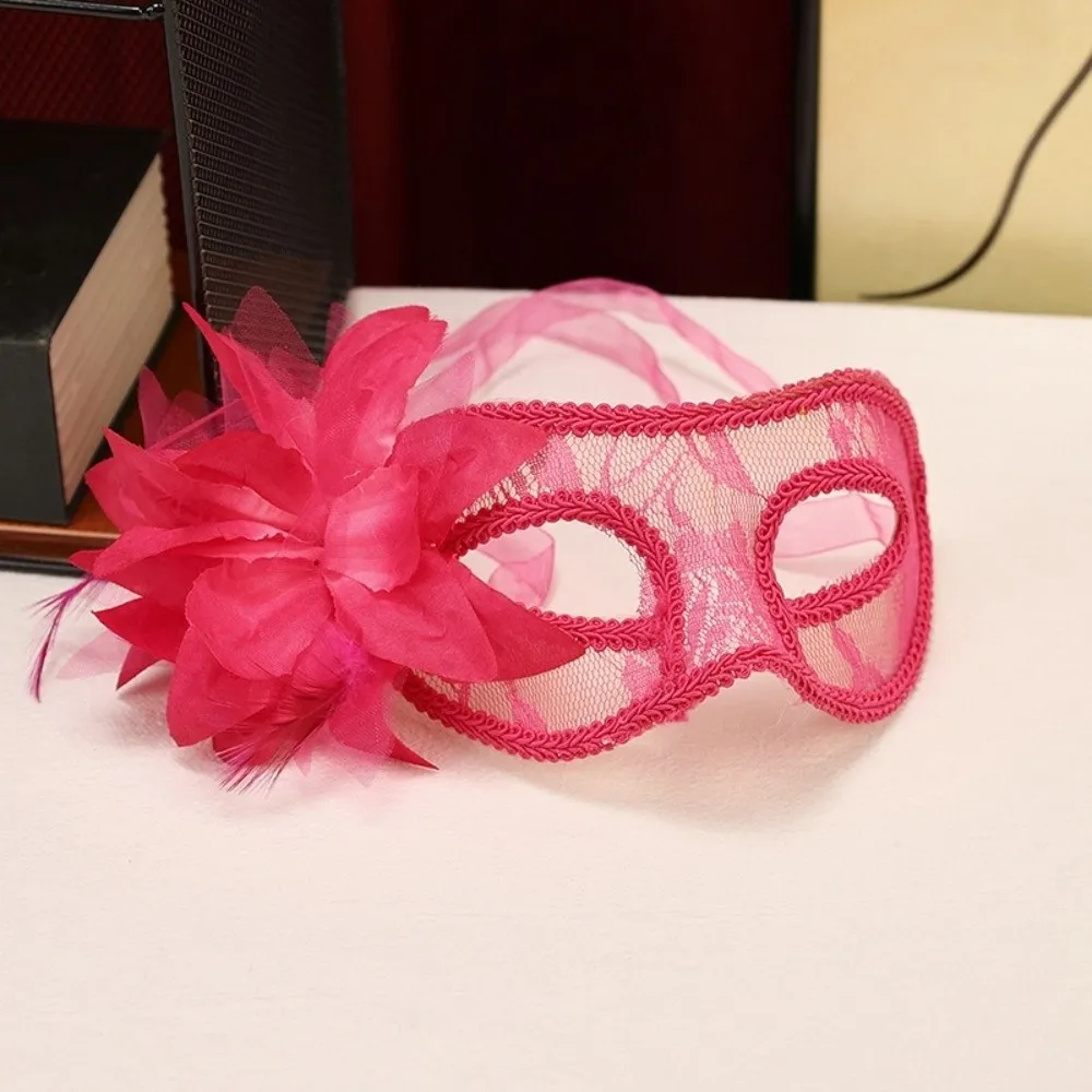 Flower Half-Face Mask Multicolor Cosplay Masquerade Ball Mask Fancy Prom Seductive Style Halloween Festival Party Mask