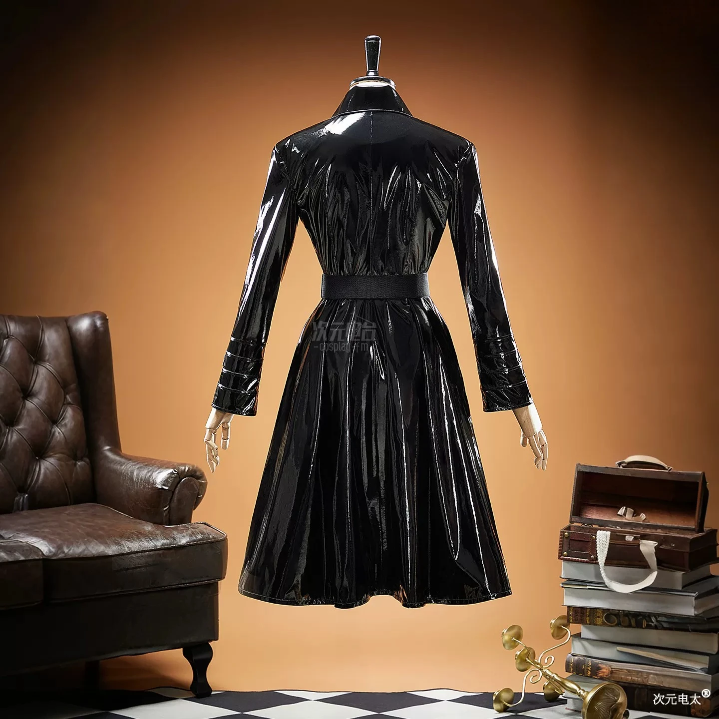 Movie Nico Robin Cosplay Anime OP Miss All Sunday Costume Black leather dress women sexy uniform Halloween carnival custom suit view 3