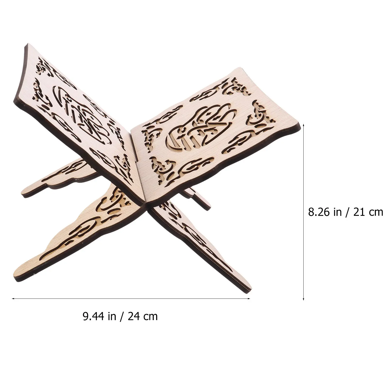 Wooden Muslim Prayer Book Holder Stand Vintage Carved Islamic Book Display Stand Detachable Religious and Festival Decoration