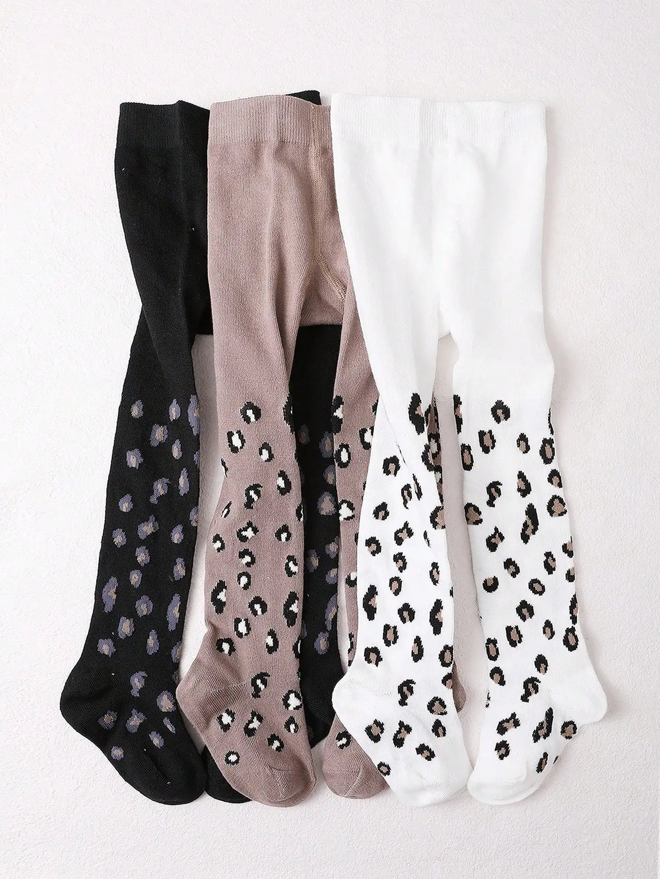 3 Pairs Kids Leggings 1-12 Years,Soft Stretchy Leopard Print Pants for Girls,Elastic Waist Comfy Children's Fashion Leggings Set
