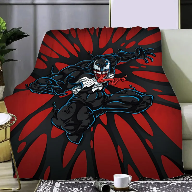 Marvel Super Hero Venom Printed Blanket Picnic Blankets Warm Blanket Soft and Comfortable Blanket Home Travel Birthday Gift