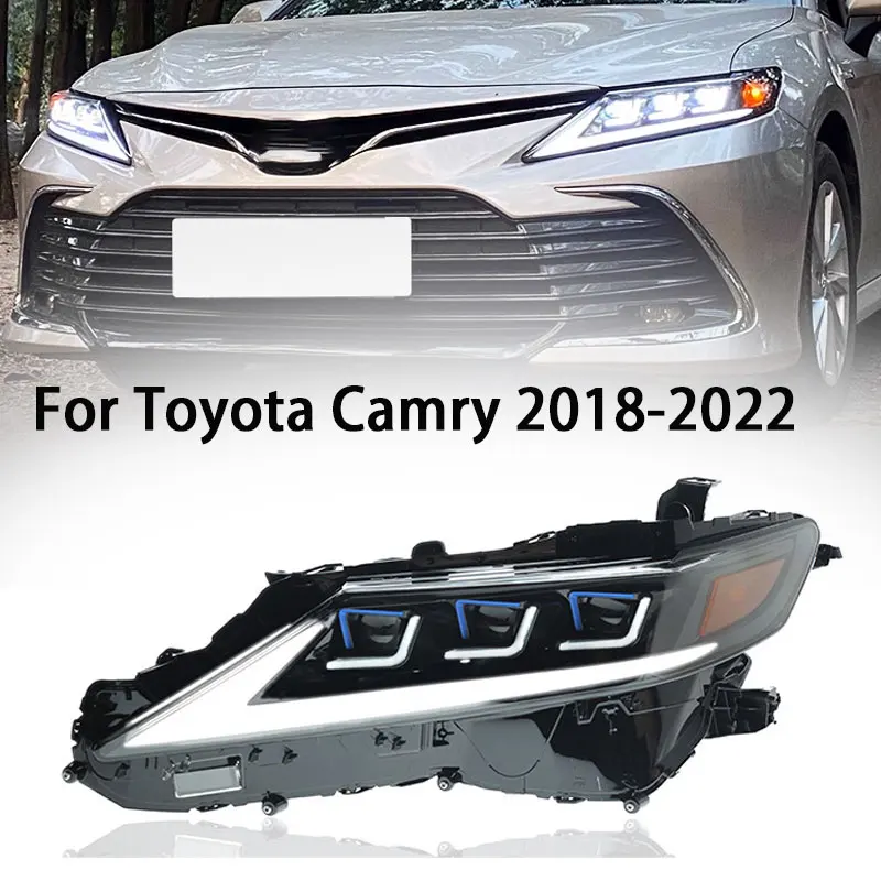 Headlights For Toyota Camry 2018-2023 Pair of LED HeadLamps With Devil Eye Assembly Projector Car Accessories Start-up Animation