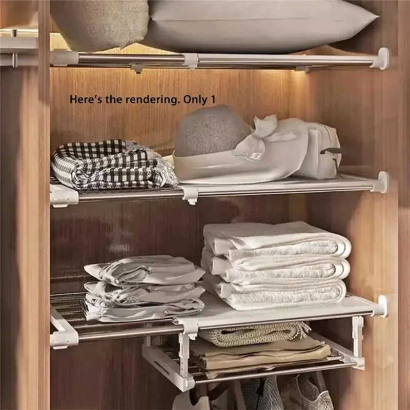 A68G-Einstellbare Lagerung Rack Teleskop Kleiderschrank Regal Lagerung Rack DIY Partition Schrank Werkzeuge