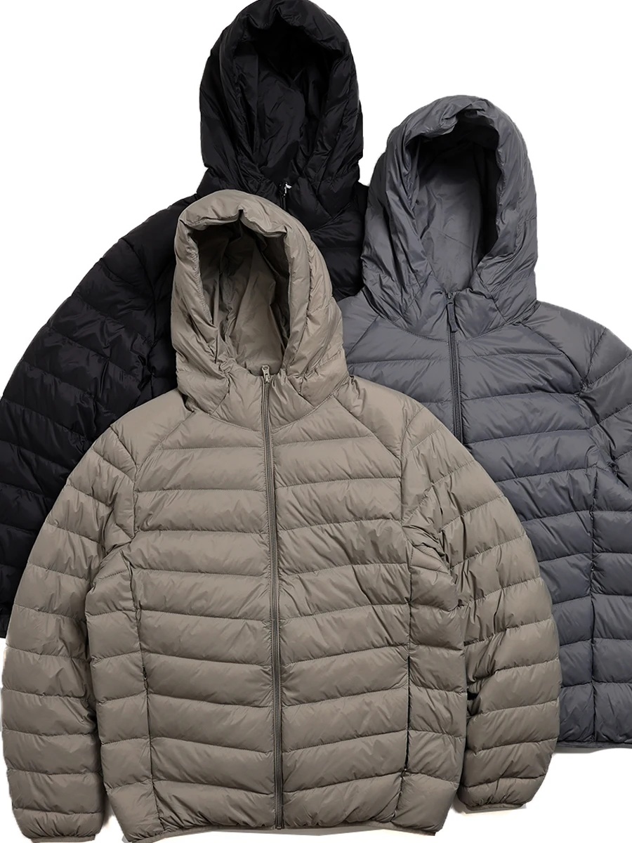 

Men's Lightweight 90 down Jacket Hooded Coat Autumn Winter Warm Stylish City Casual Fashion Anti-Wind Soft Comfortable