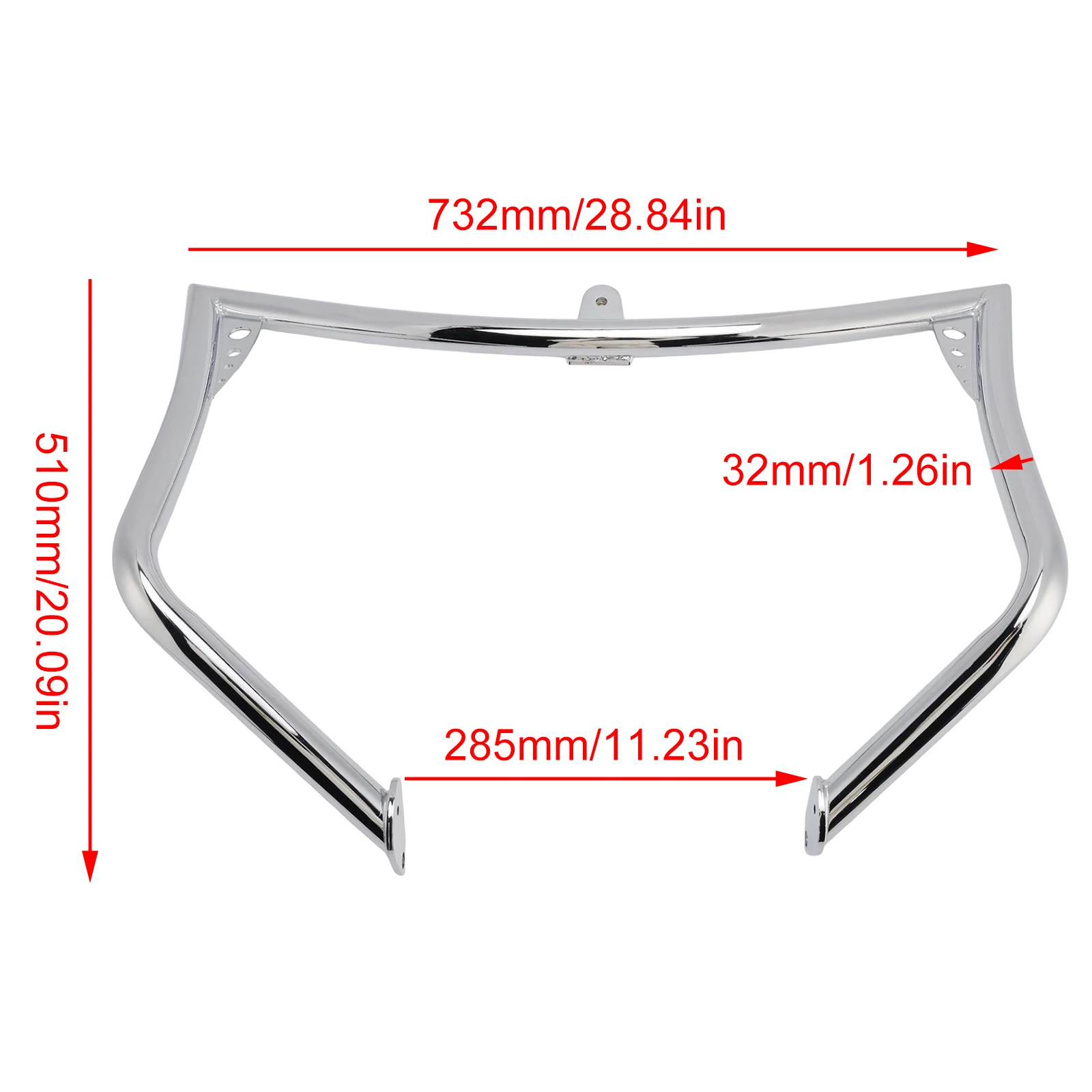 Artudatech Engine Guard Crash Bar Frame Protector Bumper Chrome for Touring Glide 1997-2008