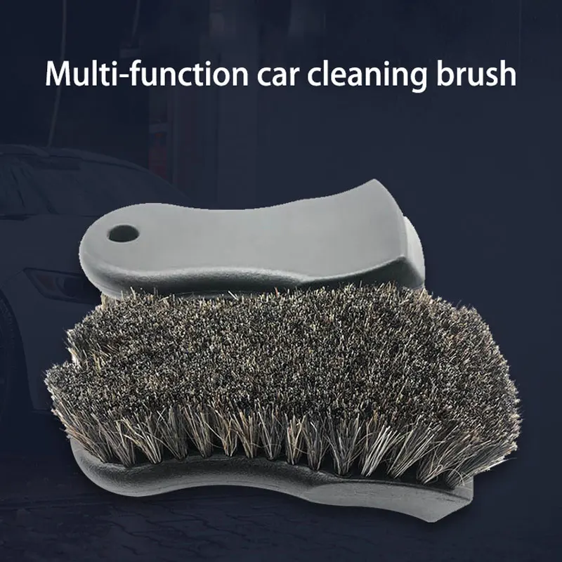 

Мягкая кожаная щетка для чистки из конского волоса, щетка для детализации из натурального конского волоса, инструмент для детализации салона автомобиля для чистки и мытья автомобиля