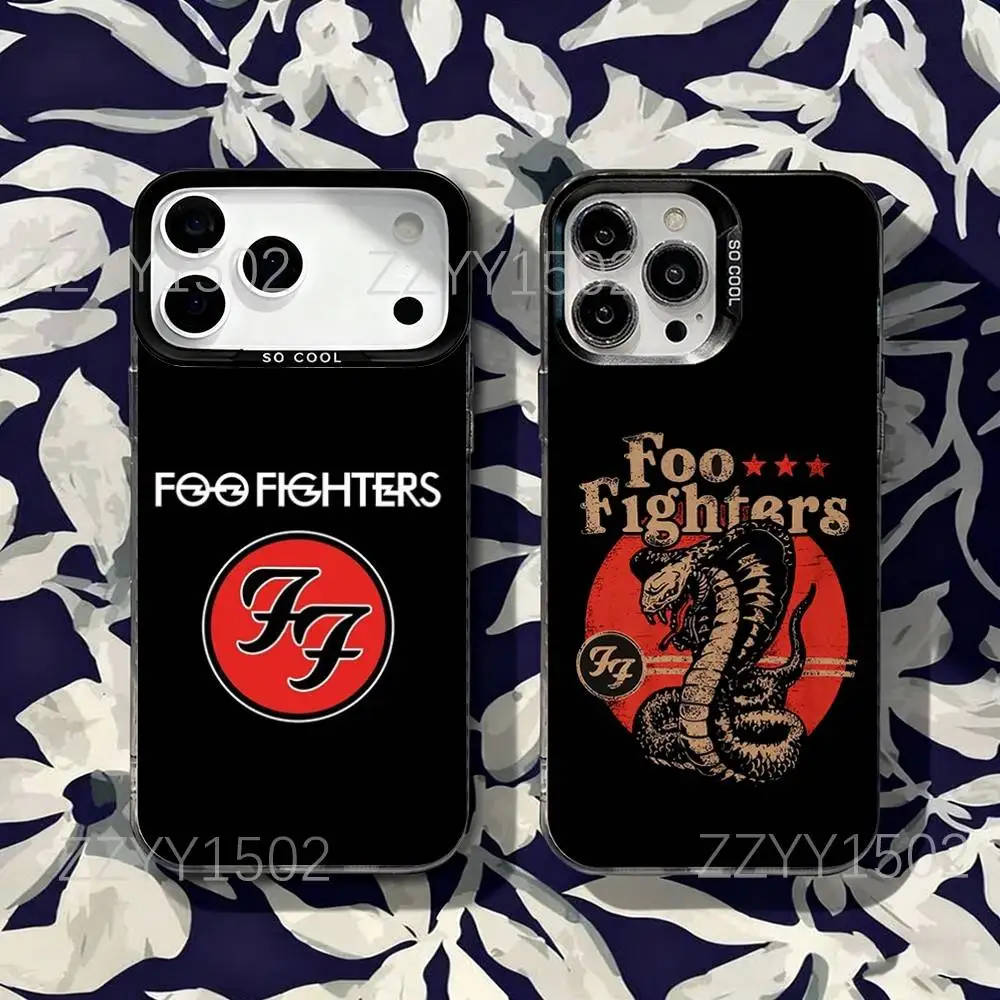 

F-Foo Band F-FightersS Phone Case For iPhone 17,16,15,14,13,12,X,8,Pro,Max,Plus,SE4,Air,Mini HD Black IMD Matte