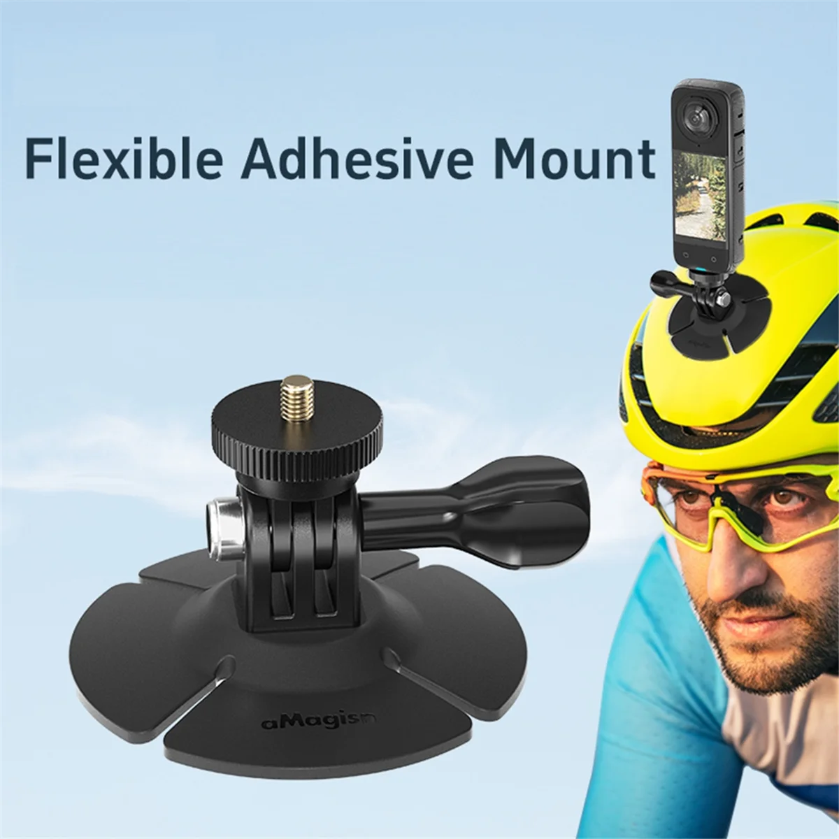 ABJU Flexible Adhesive Base for // Action Camera Motorcycle Helmet Curved Flat Mounts
