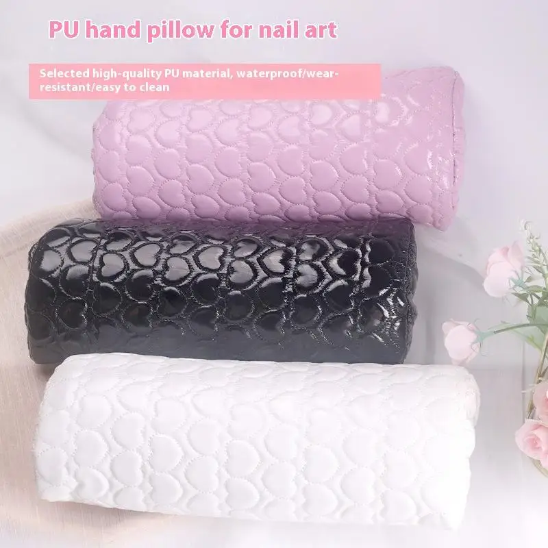 1Pc Manicure Hand Pillow Cushion And Pillow Square Heart Leather Hand Pillow Nail Salon Nail Tools