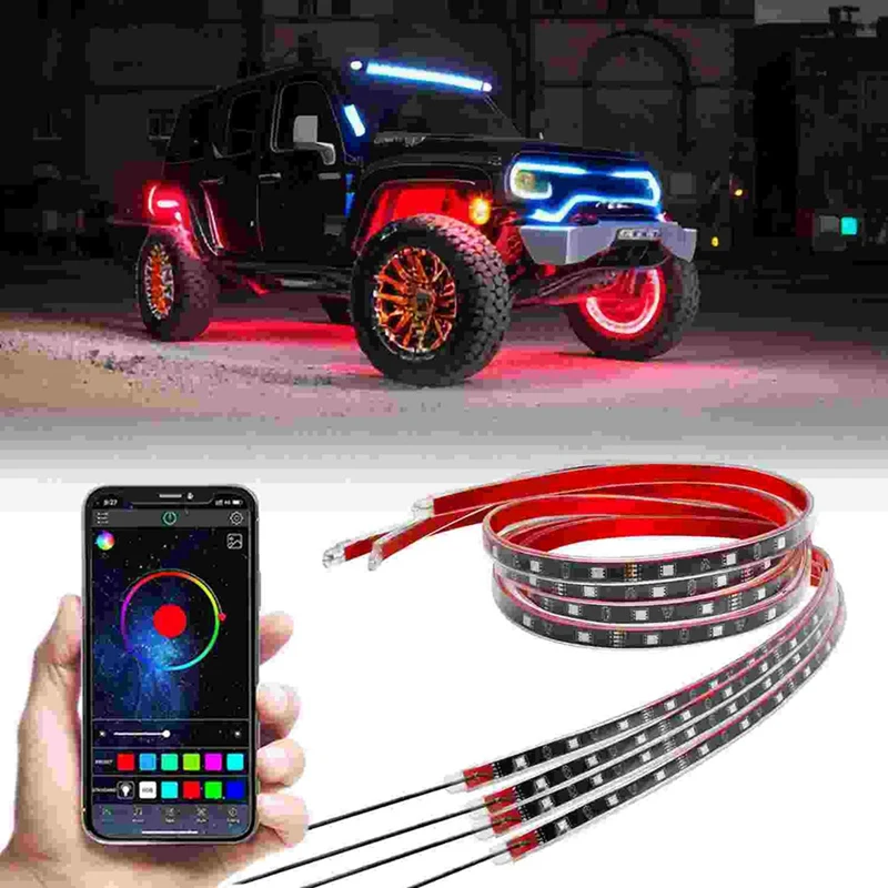 Car Underglow LED Lights, Dream Color Strip Lights With APP Control, Exterior Car Neon Accent Lights Kit Parts Accessories