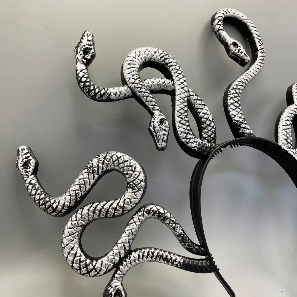 New Horror Halloween headband Realistic Snake Hair Hoop Scar Nonslip Hair Accessories Cosplay Prop