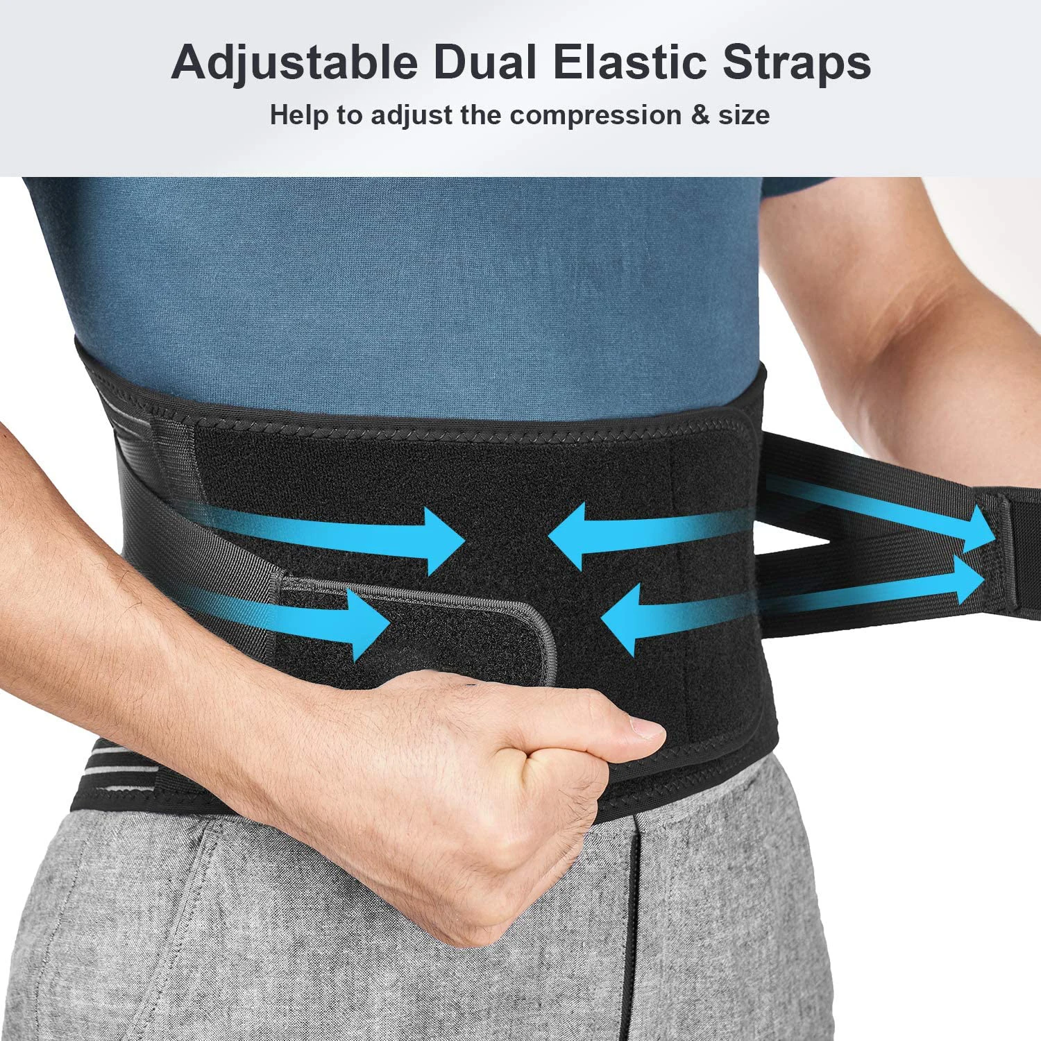 Back Brace for Lower Back Pain Relief with 6 Stays Back Support Belt Adjustable Lumbar Support Belt for Herniated Disc Sciatica