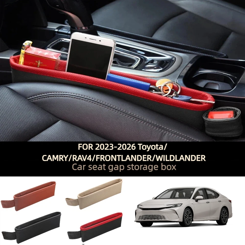 2 Pack for 2023-2026 Toyota Update Car Seat Gap Filler Organizer Leather Console Storage Box Front Side Pocket Seats Organizers