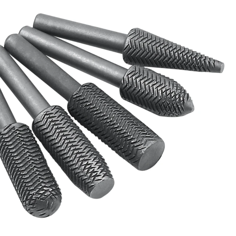 367D Steel Rotary Rasp File 1/4Inch Shank Rotary Craft File Rasp Burrs Wood Bit Grinding Power Woodworking Hand Tool