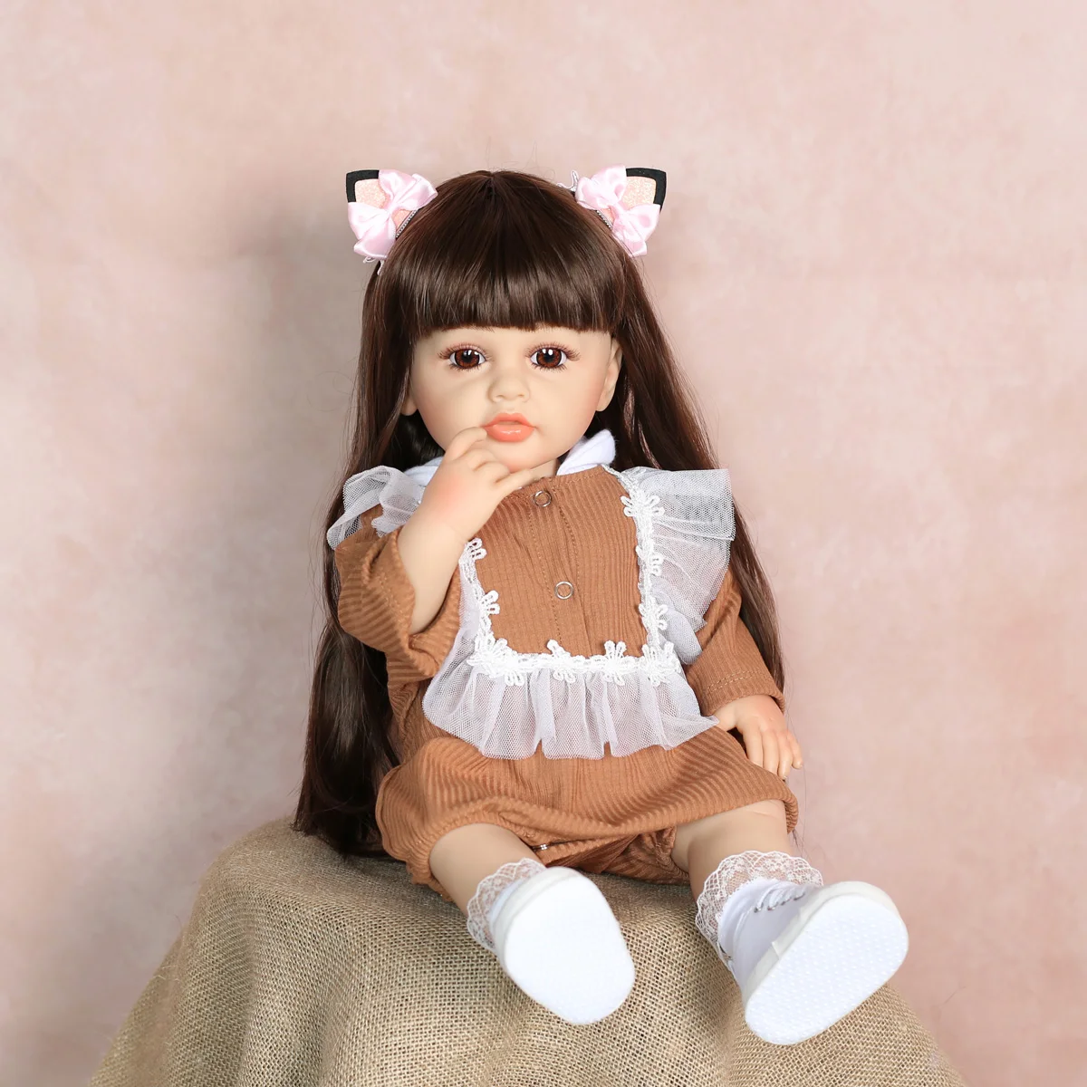 22Inch Prinses Lu'er Alle Siliconen Kan Een Douche Reborn Babypop Bebe Reborn Speelgoed Verjaardagscadeaus Voor Kind