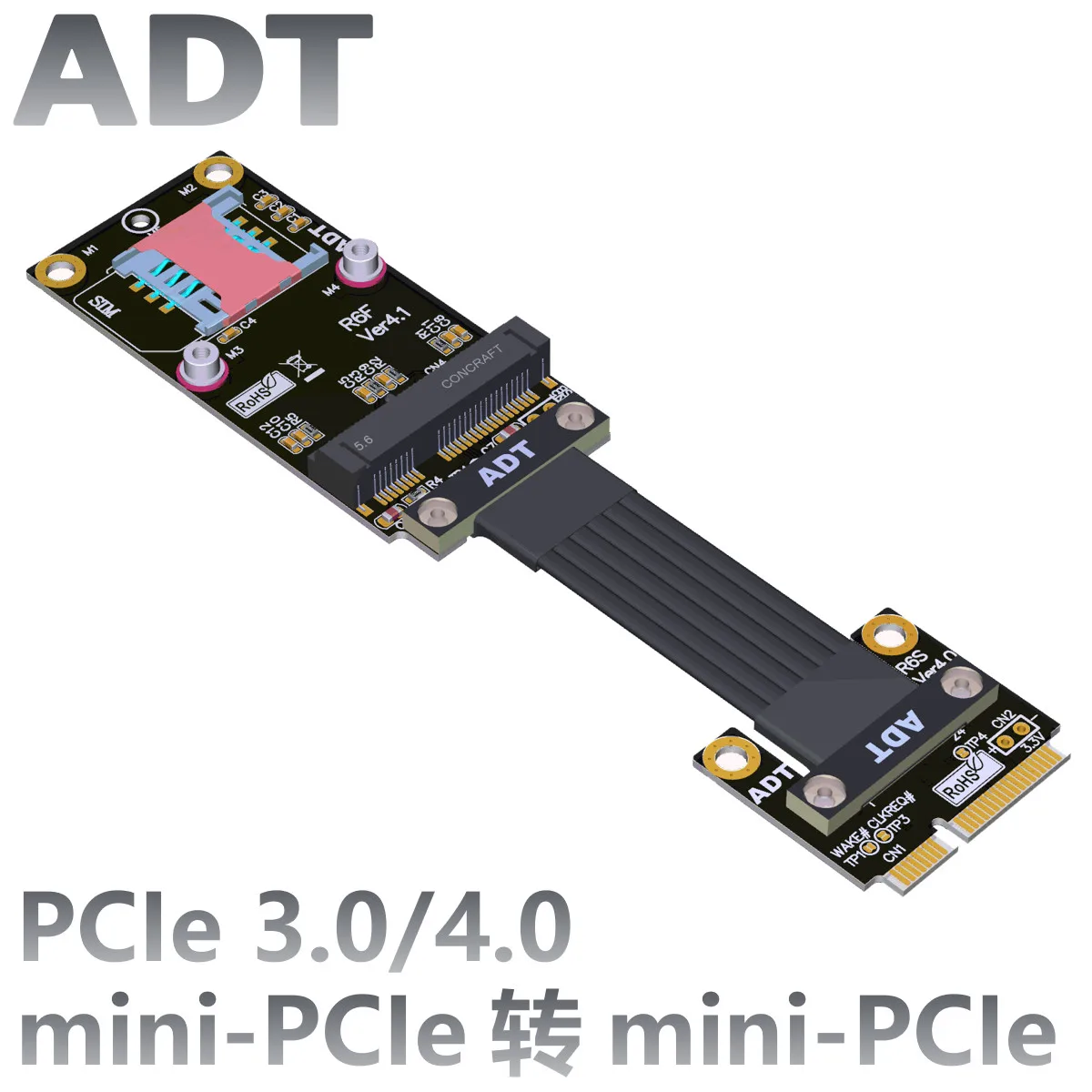 

2022 New Mini-PCIe Wireless Network Card To Mini-PCIe Extension Cable PCI-E 4.0 3.0 ADT R66SF