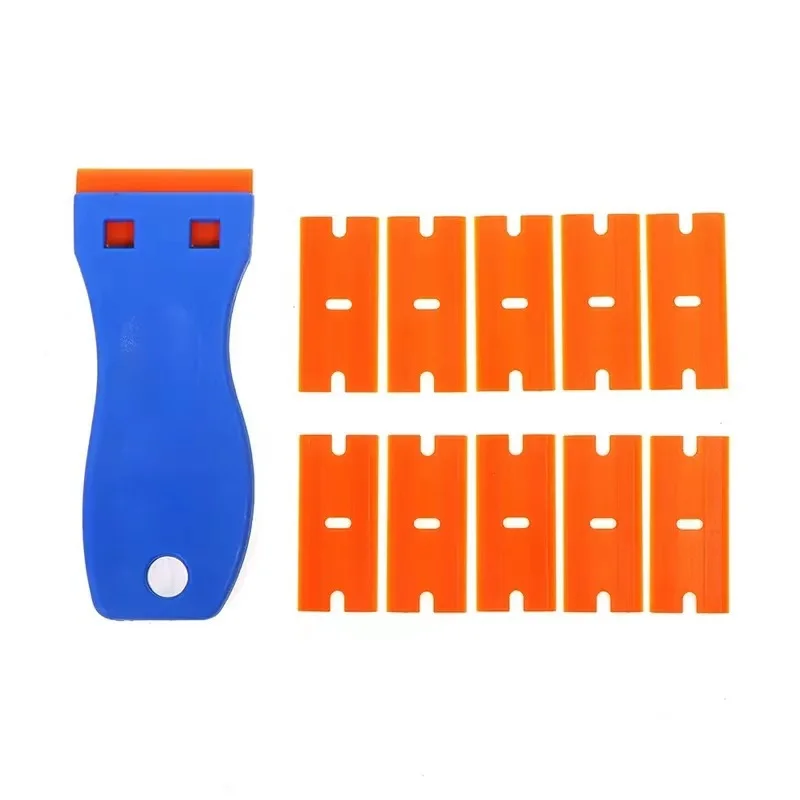 1set Glue Removal Scraper Multifunctional Plastic Glass Cleaning Scraper Used For Car Film Application Tool Razor Paint Scraper