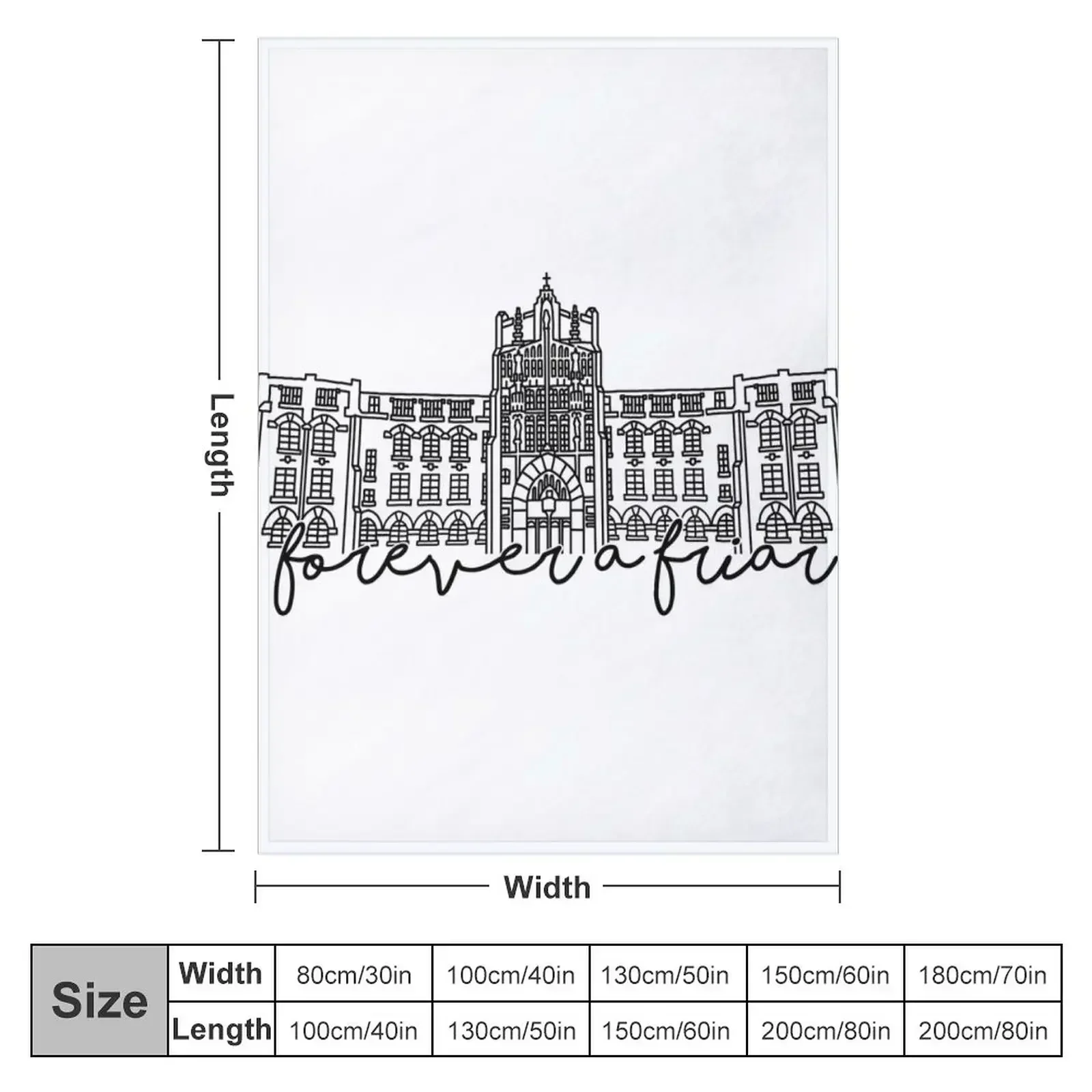 Forever a Friar Providence College Harkins Hall Throw Blanket couch cozy soft plush fuzzy picnic outdoor blanket