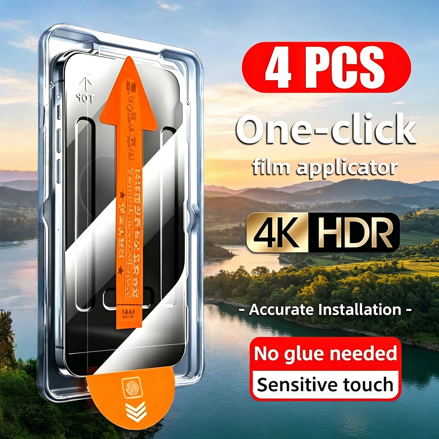 4 Stück HD-Displayschutzfolien aus gehärtetem Glas für iPhone 13 ProMax 13 Pro 13 Mini 13, kratzfest, staubfreie Installation