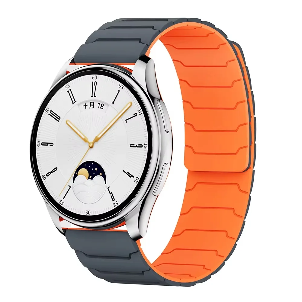 Magnetic Armor Silicone Sport Strap 20mm 22mm for Huawei Watch GT Auto Attach No Buckle Adjustable Replacement Band Unisex Soft
