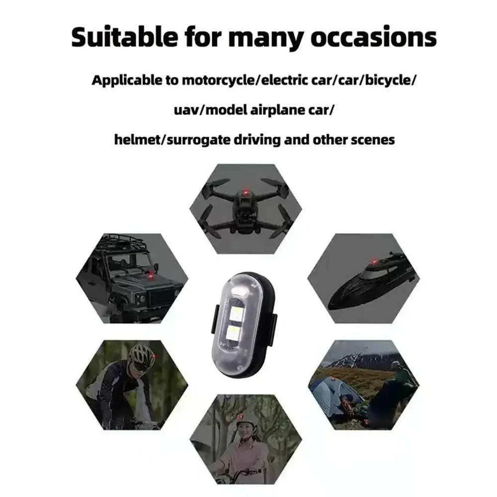 1-10PCS Motorcycle LED Aircraft Strobe Lights Drone Anti-collision Warning Lamp Flash Indicator With Wireless Remote Control