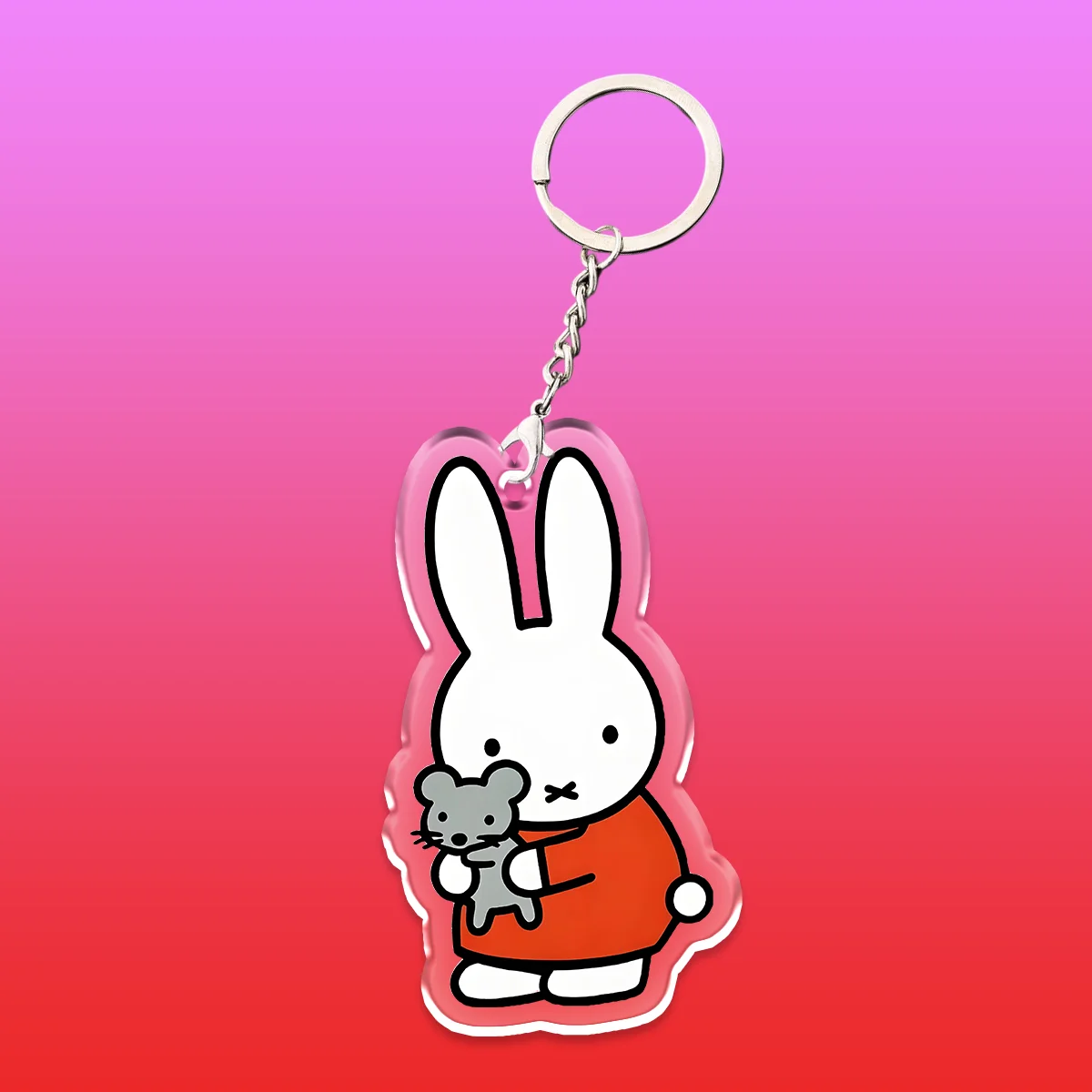 

Cute Cartoon Anime Miffy Rabbit Keychain Acrylic Schoolbag Key Kawaii Pendant - A Small Gift for Friends and Students