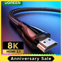 Ugreen HDMI 2.1 Cable 8K/60Hz 4K/120Hz for Xiaomi Mi Box HDMI2.1 Cable 48Gbps HDR10+ HDCP2.2 for PS4 HDMI Splitter 8K HDMI Cable