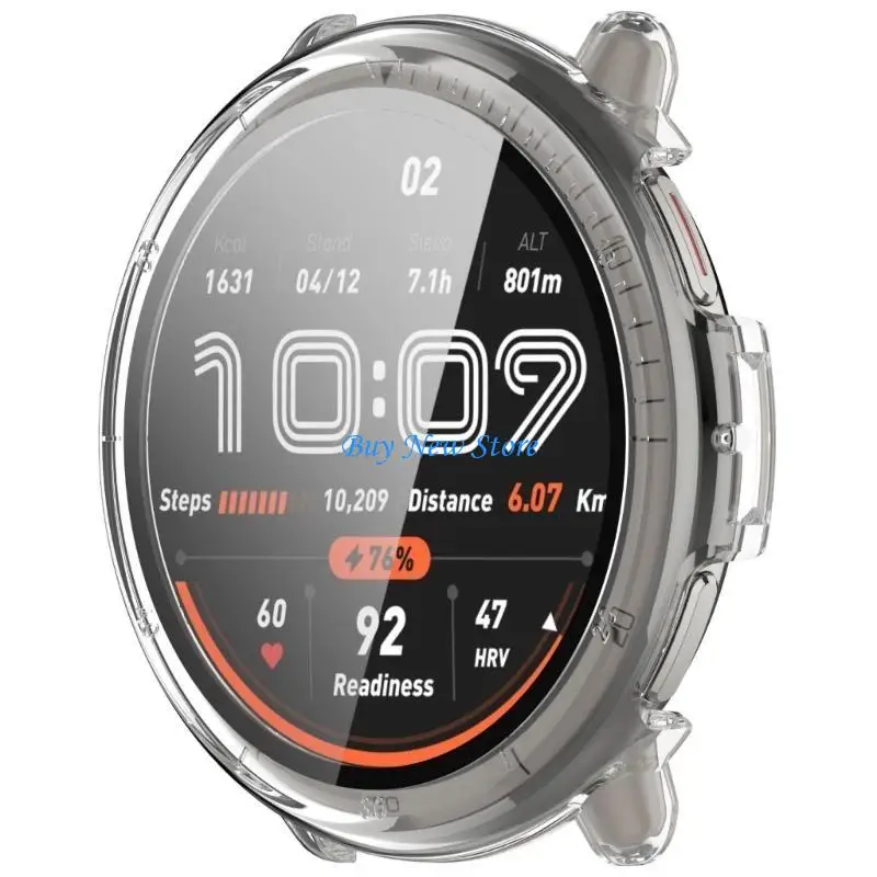 

20CE Protective Shell with Tempered Glass Film Screen Protector Film for Active 2 Watch Cover Watch Housing Case