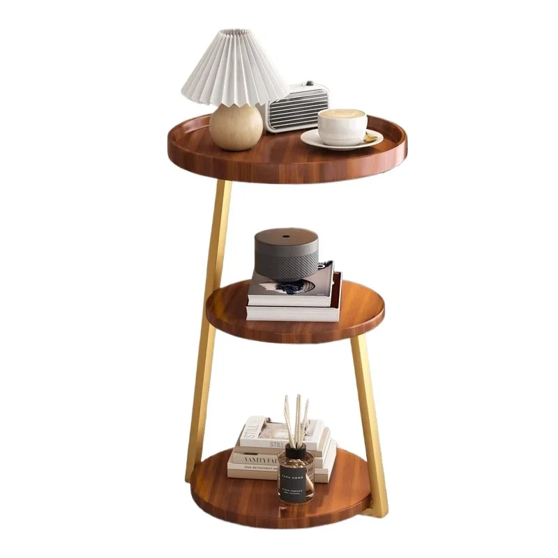 Modern style home wooden round coffee table simple balcony bedside table living room home decoration