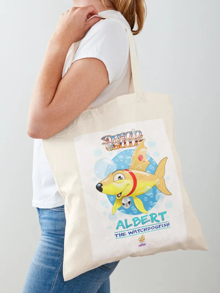 

Albert the Watchdog Fish Tote Bag Portable shopping bag eco bag folding Women bags university shopper