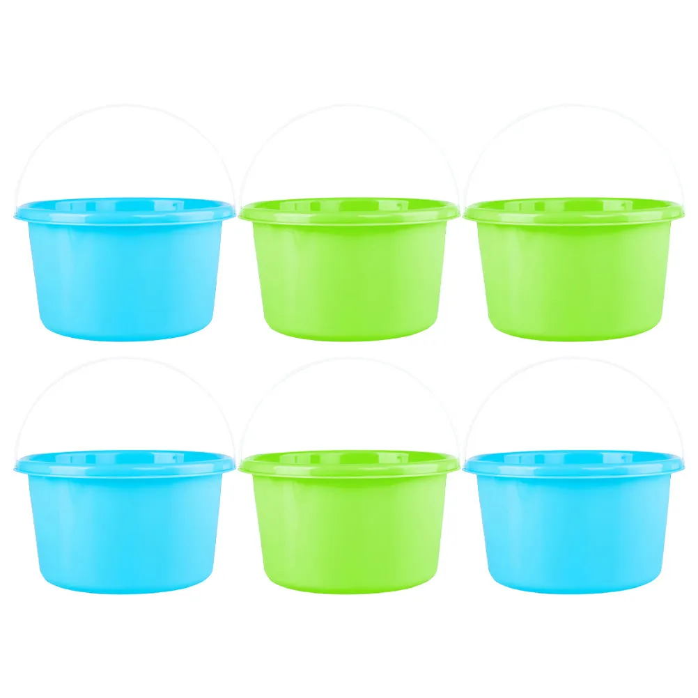 6Pcs Kids Mini Bucket Set Lightweight Bright Color Sand Bucket for Beach Backyard Garden Play Promotes Hand Eye Coordination
