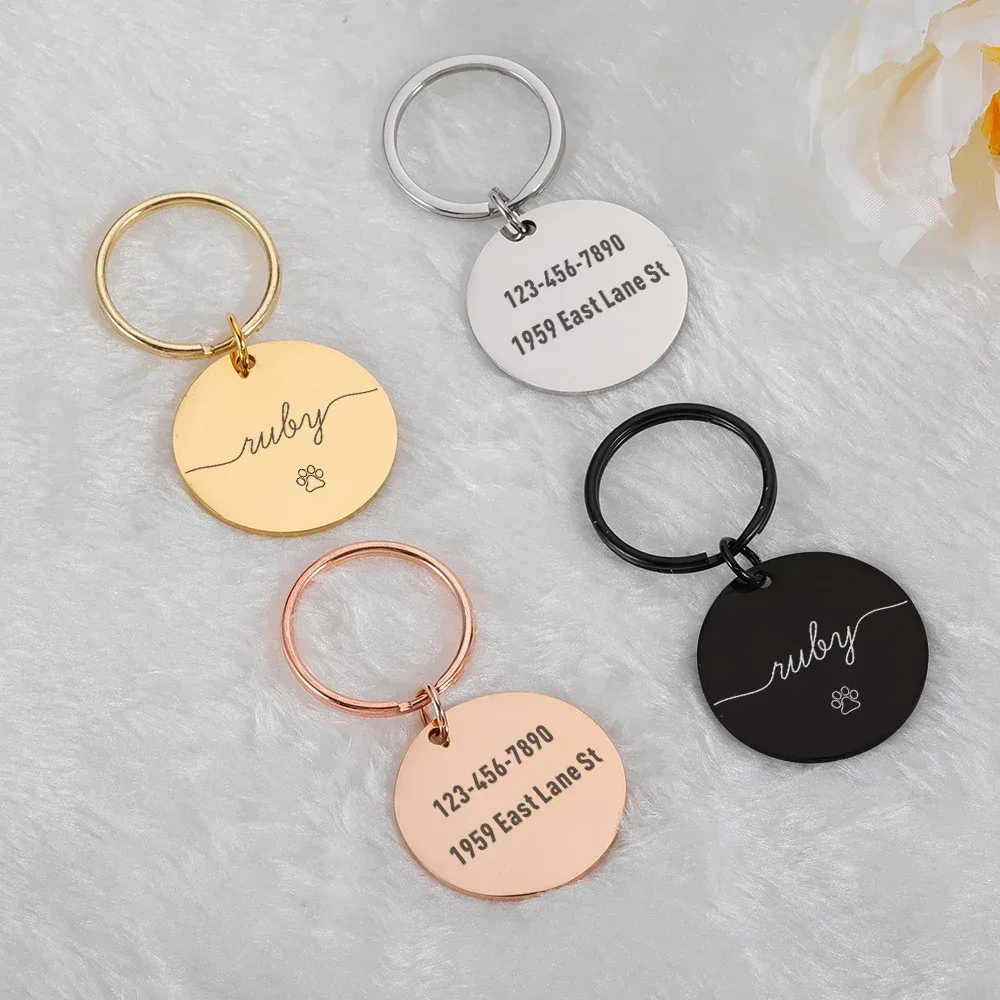 Personalizado Pet ID Tags para Coleira Do Cão, Colar Medalha Personalizado, Nome e Número, Gatinho e Cães, Anti-lost Pingente, Gravura DIY Acessórios