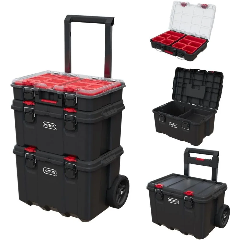 مجموعة منظم أدوات الراتنج المكونة من 3 قطع للمرآب والتي يمكنك صنعها بنفسك، وحدة تخزين مدمجة قابلة للتكديس للأجزاء الصغيرة