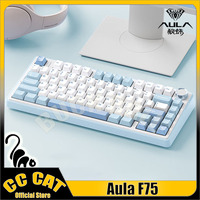 AULA F75 Mechanical Gamer Keyboard 3 Mode 2.4G/USB/Bluetooth Wireless Keyboard 80 Key RGB Backlit Hot Swap Gaming Keyboard Gifts