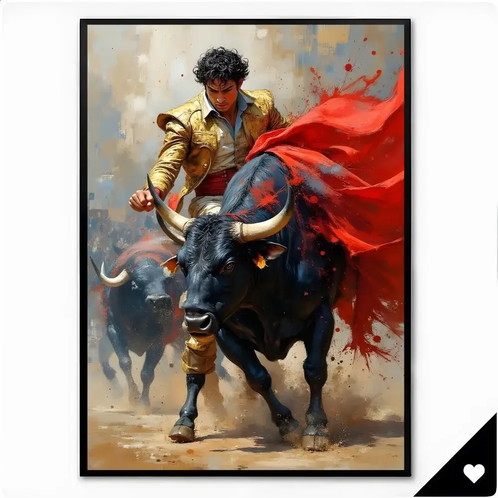 Graphic Festival The Running Of The Bulls In Spain Poster Premium HD Decor Wall Art for Interior Room Makeover Home Accents Gift