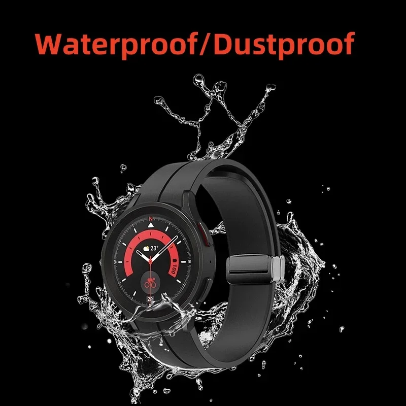 Magnetyczny pasek silikonowy do Samsung Galaxy Watch 7/6/5/4 44mm 40mm Watch6 Classic 43 47 Sports 20mm Pasek do bransoletki Galaxy 5pro 45