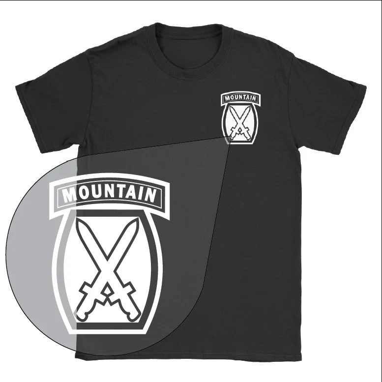 تي شيرت ثلاثي المزيج للجيش من فرقة الجبال العاشرة يتضمن ملصقًا مجانيًا فاخرًا عالي الجودة لكل من الرجال والنساء Y2k