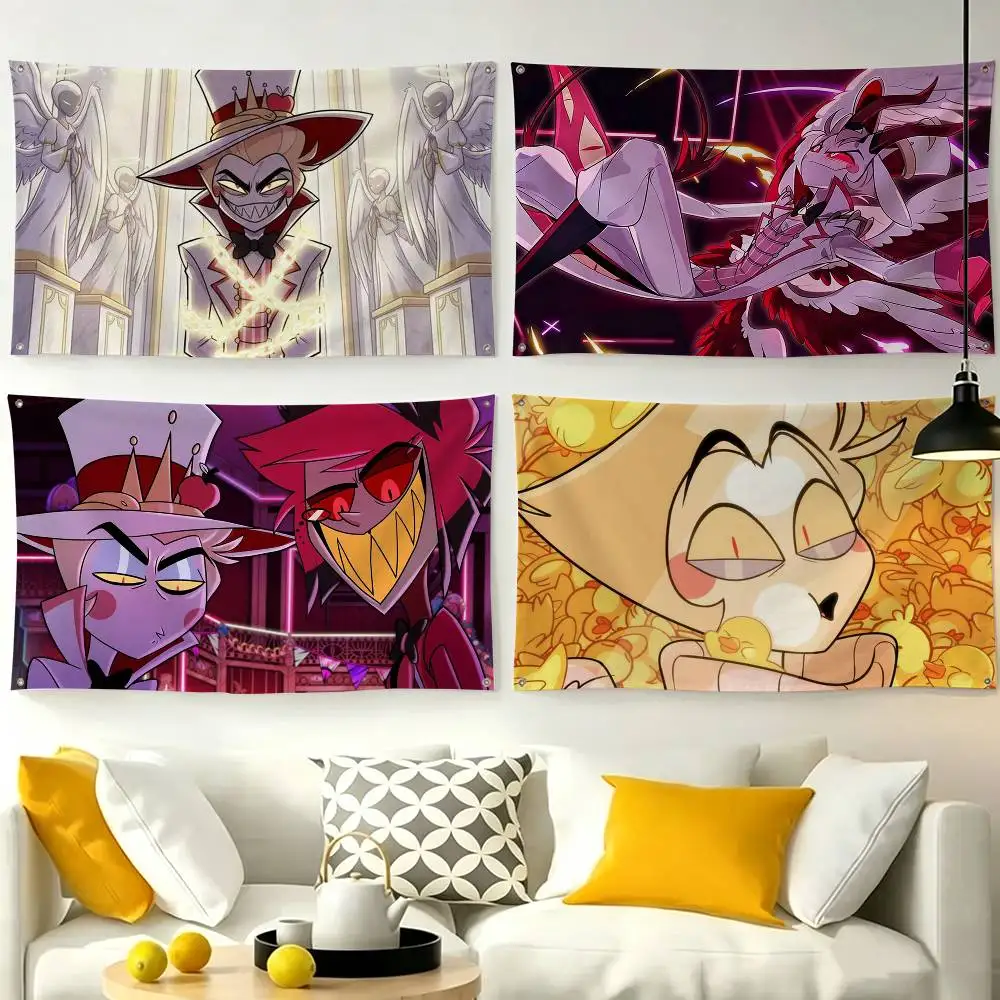 Hazbin Hotel Lucifer-rr  Flags for Bedrooms Home Decor Items Outdoor Decors Garage Decoration Flaga