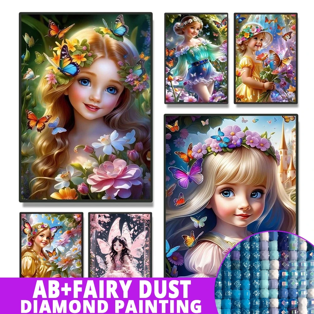 

Фея Пыль AB Мультфильм Sweety Girl 5D Полный набор алмазной живописи Fantasty Kids And Cats HD Картина DIY Алмазная мозаика Вышивка