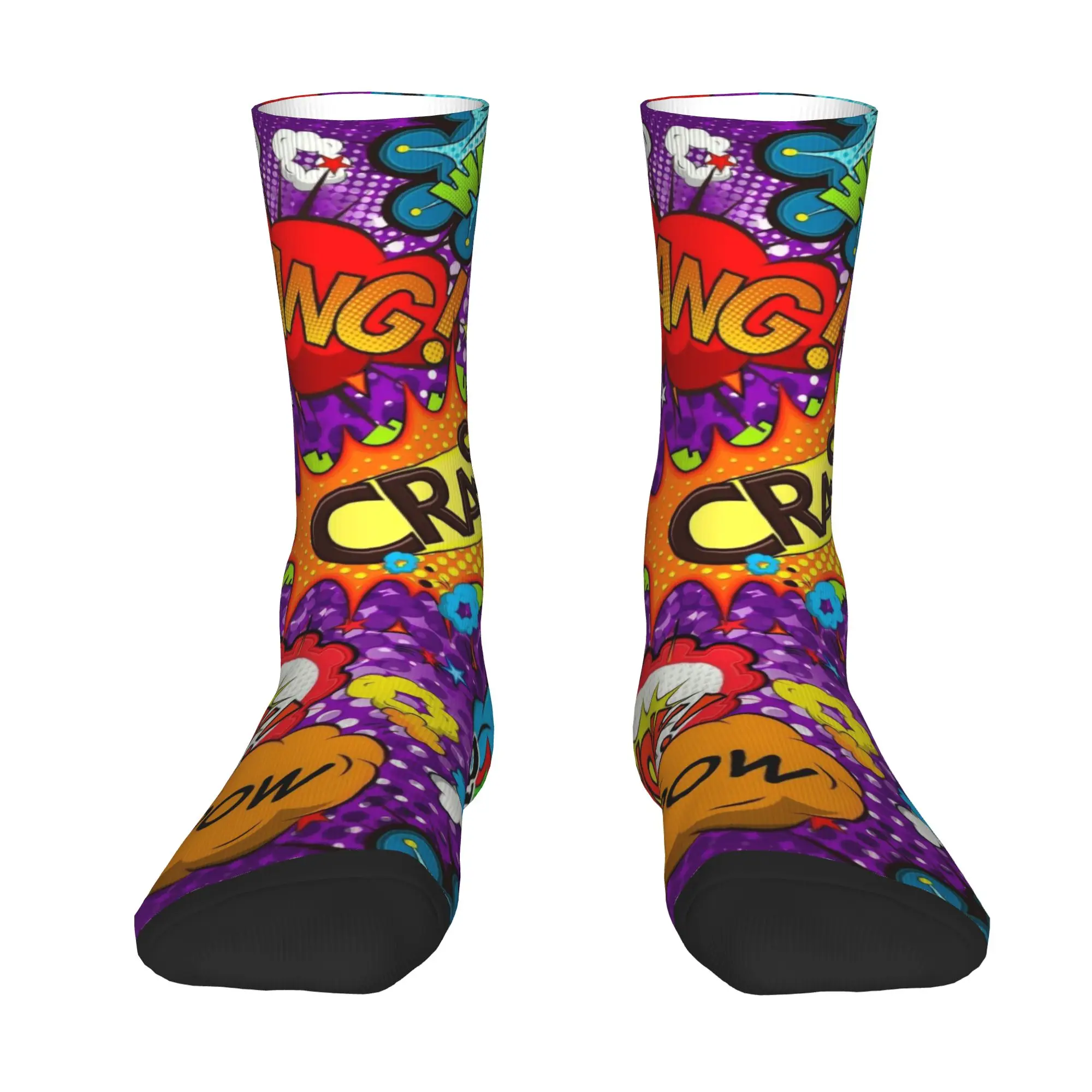 Custom Comic Book Mens Crew Socks Unisex Cute 3D Print Dress Socks