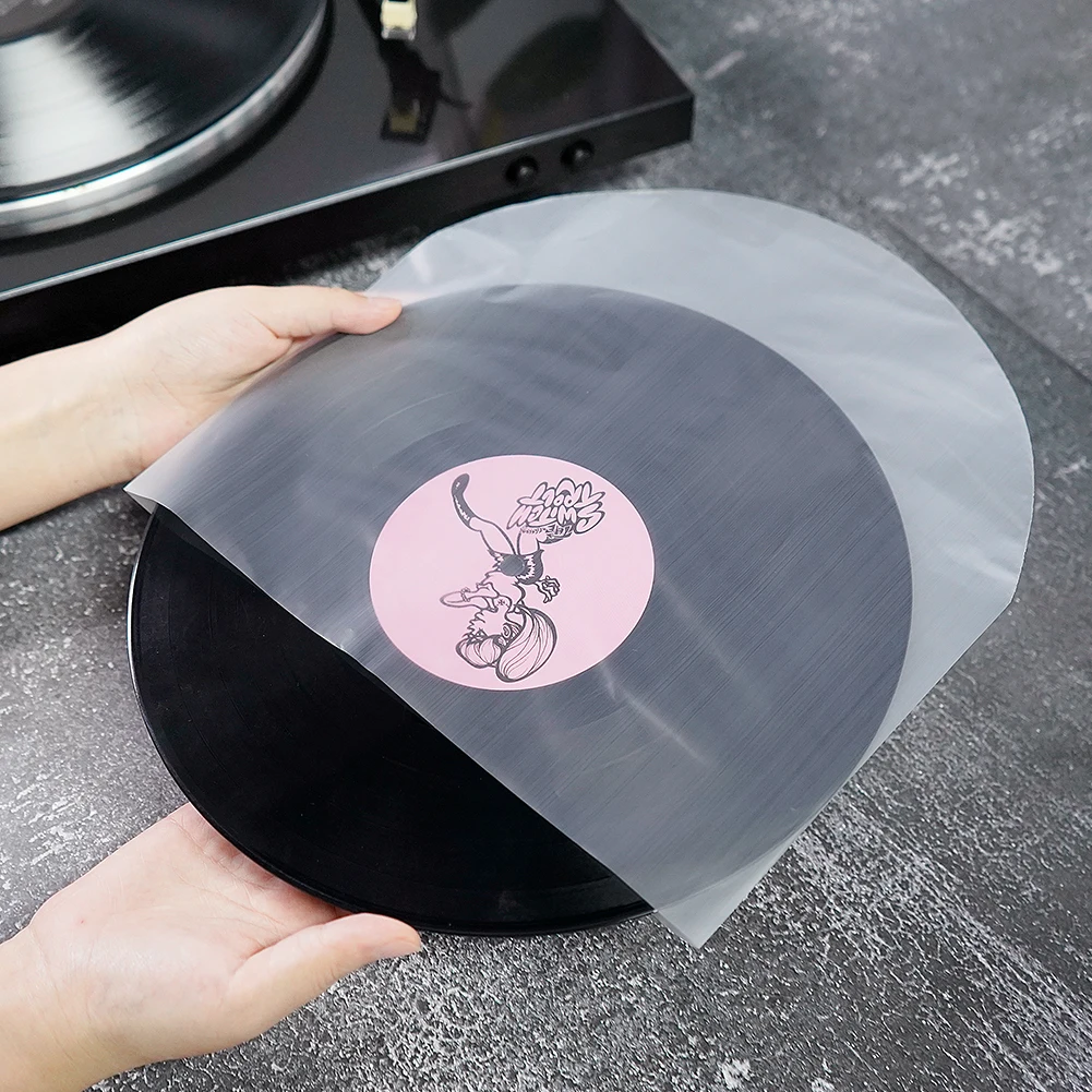 50 قطعة 7 "10" 12 "مسجل فينيل حامي LP سجل أكياس بلاستيكية مكافحة ساكنة سجل الأكمام الداخلية البلاستيك واضح غطاء الحاويات