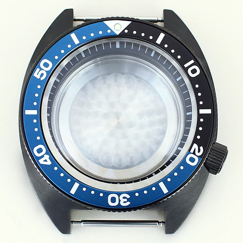 41mm Black PVD Watch Case Sapphire Glass For Mod Abalone/tuna mouth NH35 NH36 NH38 4R36 Movement 28.5mm Dial With Chapter Ring