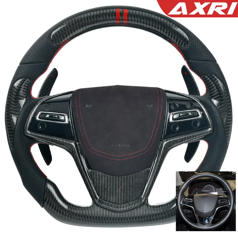 

Carbon Fiber customized For Cadillac Ats Ct 2014 2015 2016 2017Paddle Shift Carbon Fiber Customized Racing Wheel Steering Wheel