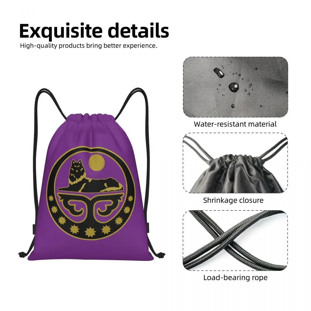 Sac à dos blason tchétchène personnalisé pour hommes et femmes, proximité Wstring, sac de sport léger, sacs pour le shopping, ChT2ya Gym