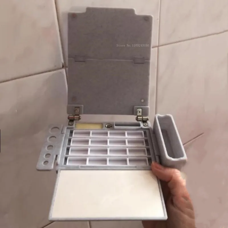 Handheld Folding Draw Box Portable Watercolor Box Student Outdoor Painting Ceramic Color Palette Cases Sketching Art Supplies