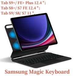 Magic Keyboard for Samsung Tab Spanish Russian Korean Arabic Portuguese French Tablet Keyboard Tab S9+ S8+ S9 S8 S7 Plus 11