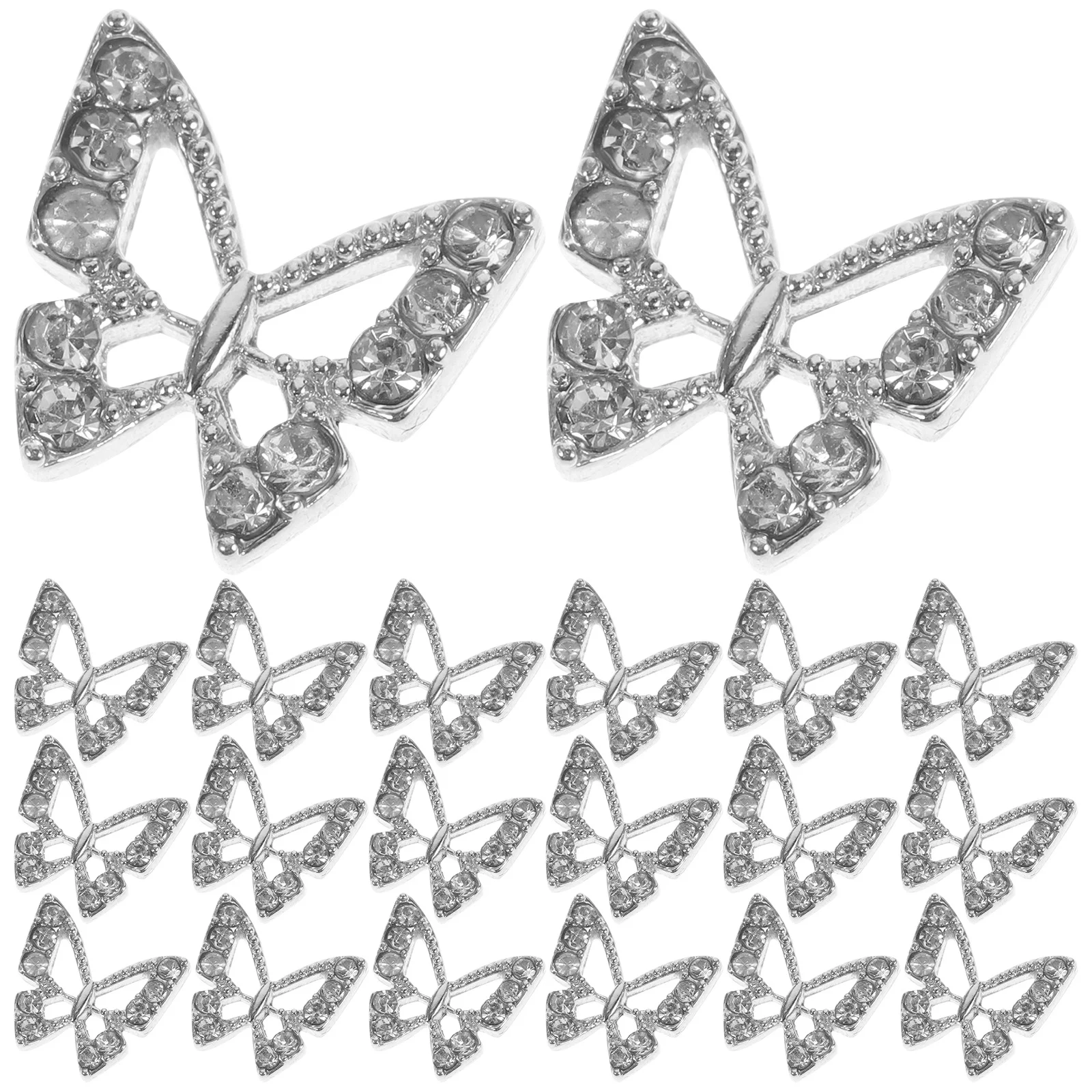 

20Pcs Nail Art Decoration Rhinestone Butterfly Charms DIY Manicure Supplies Gold Butterflies for Acrylic Nails