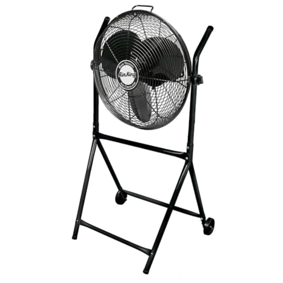 

9219 18-Inch Industrial Grade High Velocity Roll-About Stand with Fan in Black Design for Heavy-Duty Cooling and Air Circulatio