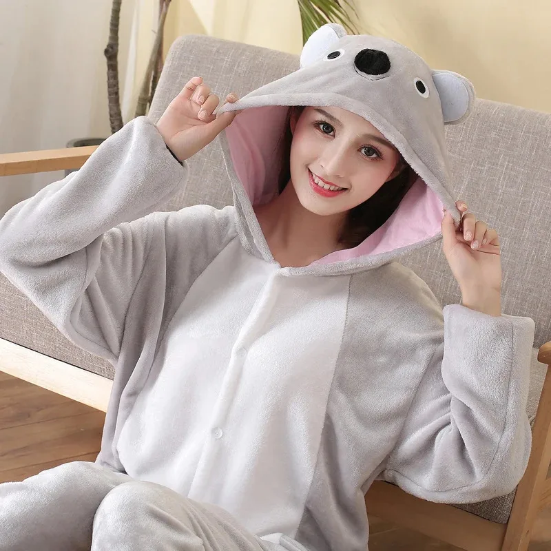 ตลก Koala Kigurumi ชุดนอน Onesies สําหรับผู้ใหญ่สัตว์การ์ตูนชุดนอนชุดนอนผู้หญิงผู้ชาย One- Piece COSPLAY เครื่องแต่งกาย Bodysuit