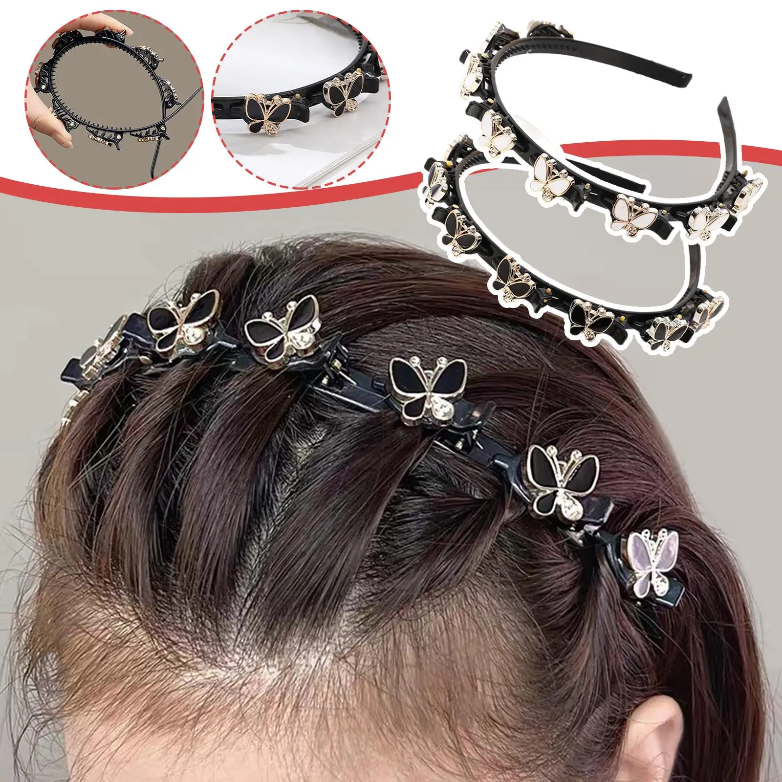 

Unisex Hairband Headband Men Women Sports Hair Band Hoop Headband Bangs Double Hairpin Metal Korean Hairstyle U1F5